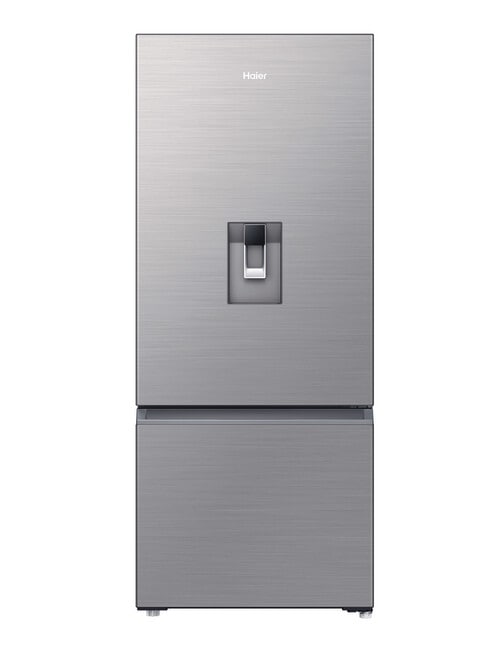 Haier 431L Bottom Mount Fridge Freezer with Water Dispenser, Satina HRF420BHS product photo