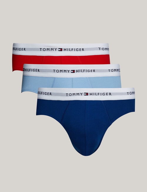 Tommy Hilfiger Signature Cotton Brief, 3-Pack, Blues & Red product photo