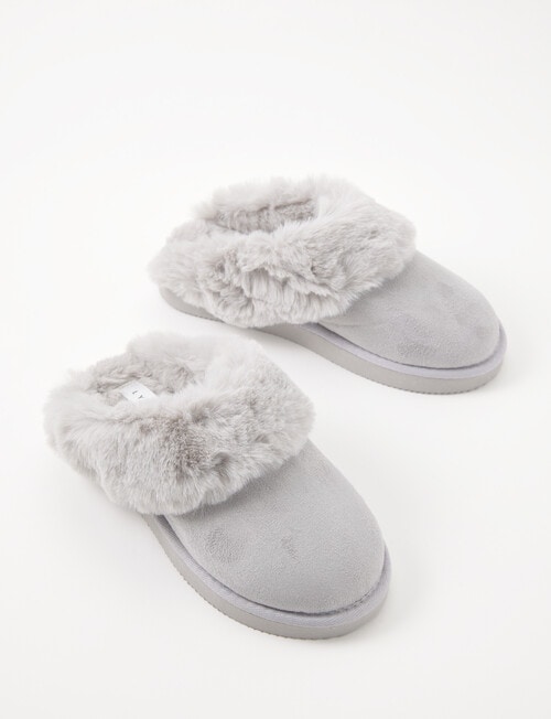 Lyric Lola Faux Suede Scuffs, Grey product photo