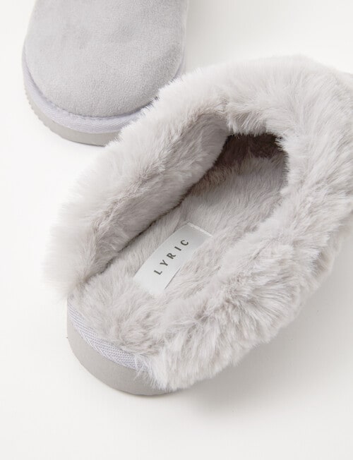 Lyric Lola Faux Suede Scuffs, Grey product photo View 03 L