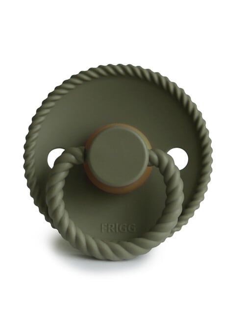 FRIGG Rope Latex Pacifier, Olive, 2-Pack, 0-6m product photo View 02 L