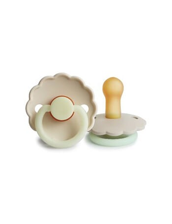 FRIGG Daisy Latex Nite Pacifier, 2-Pack,Cream, 6-18m product photo