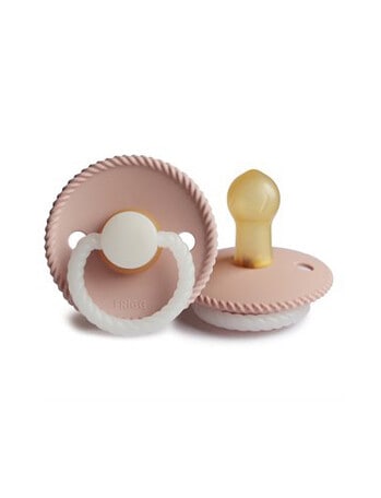 FRIGG Rope Latex Nite Pacifier, 2-Pack, Blush, 0-6m product photo