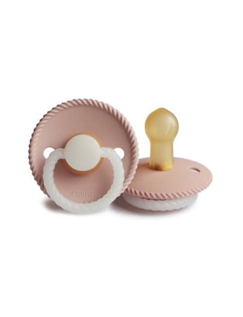 FRIGG Rope Latex Nite Pacifier, 2-Pack, Blush, 0-6m product photo View 02 L