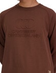 Canterbury Rib Knit Force Crew Sweat Shirt, Brown product photo View 03 S