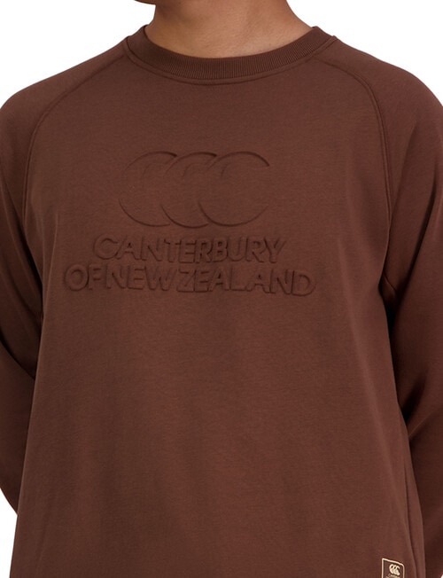 Canterbury Rib Knit Force Crew Sweat Shirt, Brown product photo View 03 L