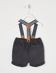 Teeny Weeny All Dressed Up Shorts with Brace, Slate product photo View 02 S