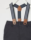 Teeny Weeny All Dressed Up Shorts with Brace, Slate product photo View 03 S