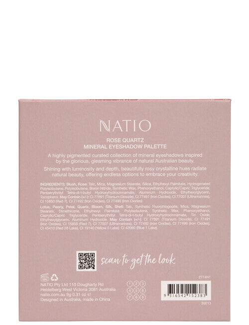 Natio Rose Quartz Mineral Eyeshadow Palette product photo View 03 L