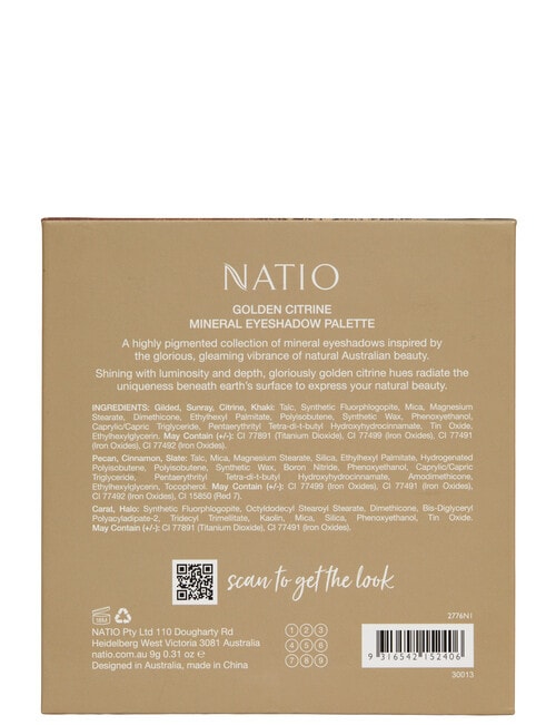 Natio Golden Citrine Mineral Eyeshadow Palette product photo View 03 L