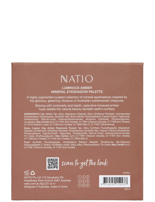 Natio Luminous Amber Mineral Eyeshadow Palette product photo View 03 L
