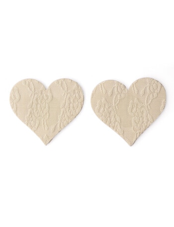 Vixxen Disposable Lace Heart Nip Covers, 4-Pair Pack, Nude product photo
