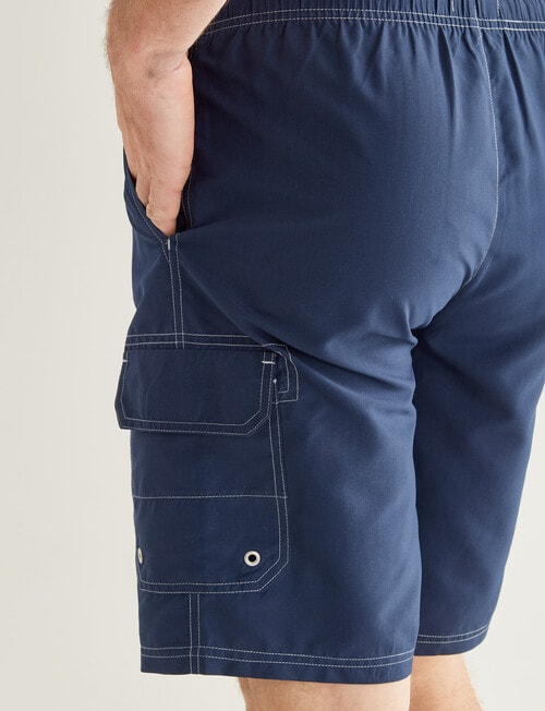 Chisel Contrast Stitch Swim Short Cargo, Navy product photo View 05 L