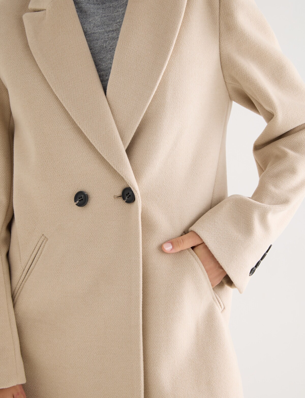 Whistle Long Sleeve Crombie Coat, Light Camel Coats & Jackets