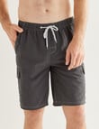 Chisel Contrast Stitch Swim Short Cargo, Charcoal product photo