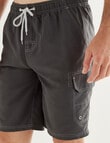 Chisel Contrast Stitch Swim Short Cargo, Charcoal product photo View 04 S
