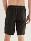 Chisel Contrast Stitch Swim Short Cargo, Black product photo View 02 S