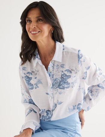 Ella J Classic Shirt, Indigo Rose product photo