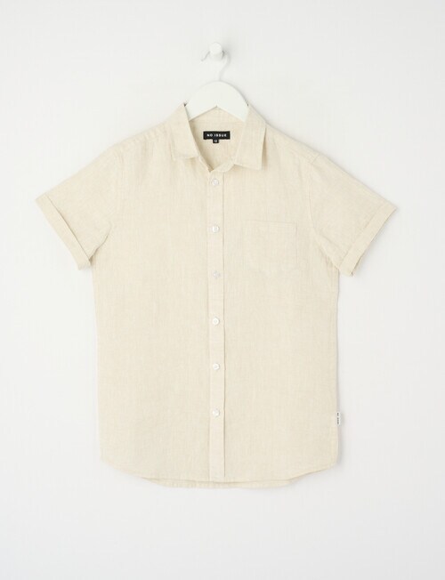 No Issue Short Sleeve Linen Shirt, Stone product photo