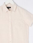 No Issue Short Sleeve Linen Shirt, Stone product photo View 03 S