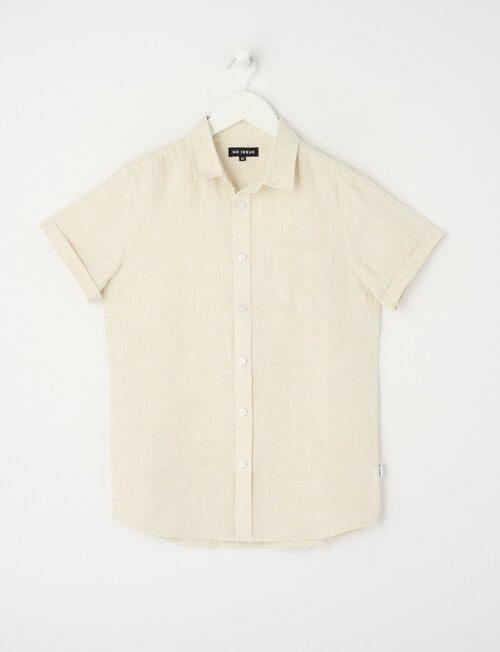 No Issue Short Sleeve Linen Shirt, Stone product photo