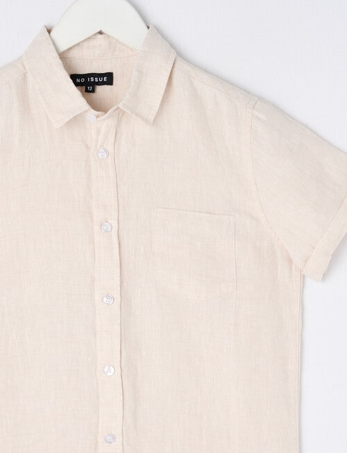 No Issue Short Sleeve Linen Shirt, Stone product photo View 03 L