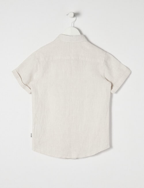 Mac & Ellie Linen Short Sleeve Shirt, Stone product photo View 02 L