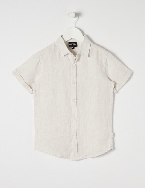 Mac & Ellie Linen Short Sleeve Shirt, Stone product photo