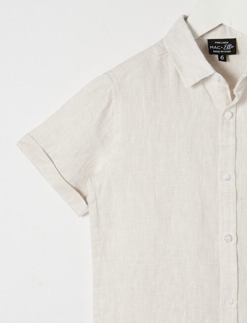 Mac & Ellie Linen Short Sleeve Shirt, Stone product photo View 04 L