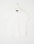 No Issue Short Sleeve Linen Shirt, White product photo