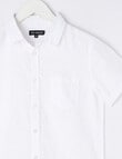 No Issue Short Sleeve Linen Shirt, White product photo View 03 S