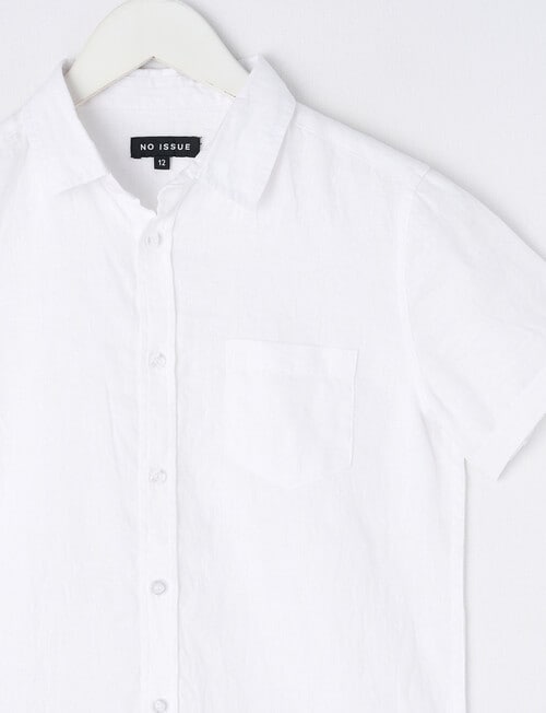 No Issue Short Sleeve Linen Shirt, White product photo View 03 L
