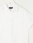 No Issue Short Sleeve Linen Shirt, White product photo View 02 S