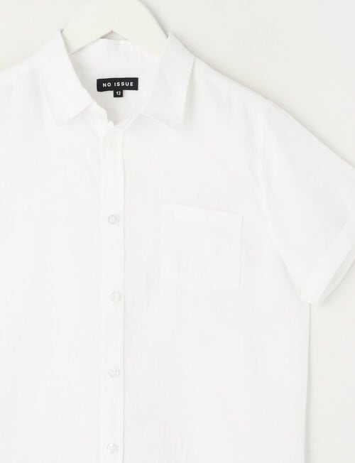 No Issue Short Sleeve Linen Shirt, White product photo View 02 L