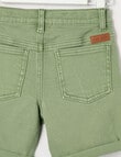 Mac & Ellie 5-Pocket Denim Short, Olive product photo View 02 S