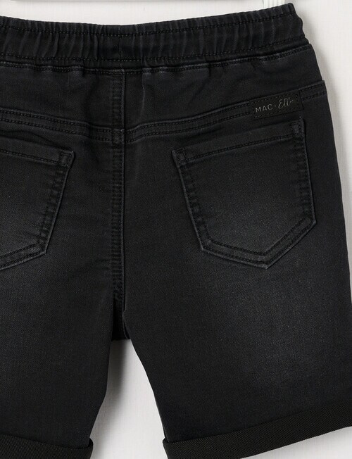 Mac & Ellie Pull-On Denim Short, Black product photo View 02 L