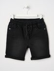 Mac & Ellie Pull-On Denim Short, Black product photo