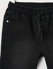 Mac & Ellie Pull-On Denim Short, Black product photo View 03 S