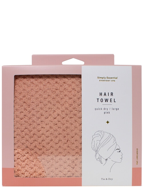 Simply Essential Quick-Dry Hair Towel, Pink product photo View 02 L