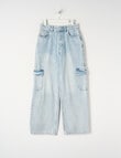 Switch Taylor Wide Leg Cargo Jean, Washed Blue product photo