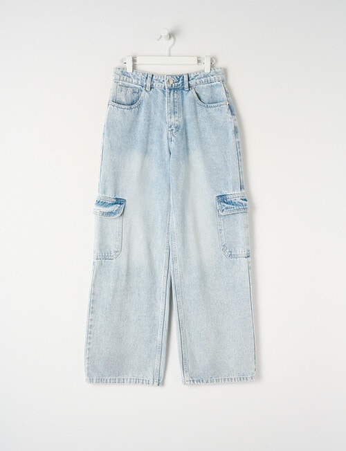 Switch Taylor Wide Leg Cargo Jean, Washed Blue product photo