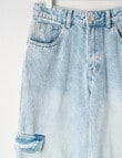 Switch Taylor Wide Leg Cargo Jean, Washed Blue product photo View 03 S