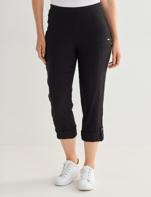 Line 7 Rolled Hem Capri Pant, Black product photo