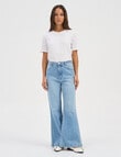 ONLY Mosman Wide Flared Denim Jeans, Light Blue Denim product photo