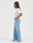 ONLY Mosman Wide Flared Denim Jeans, Light Blue Denim product photo View 03 S