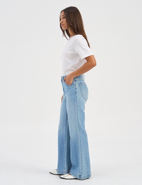ONLY Mosman Wide Flared Denim Jeans, Light Blue Denim product photo View 03 L