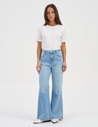 ONLY Mosman Wide Flared Denim Jeans, Light Blue Denim product photo View 06 S