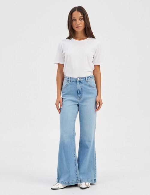 ONLY Mosman Wide Flared Denim Jeans, Light Blue Denim product photo View 06 L