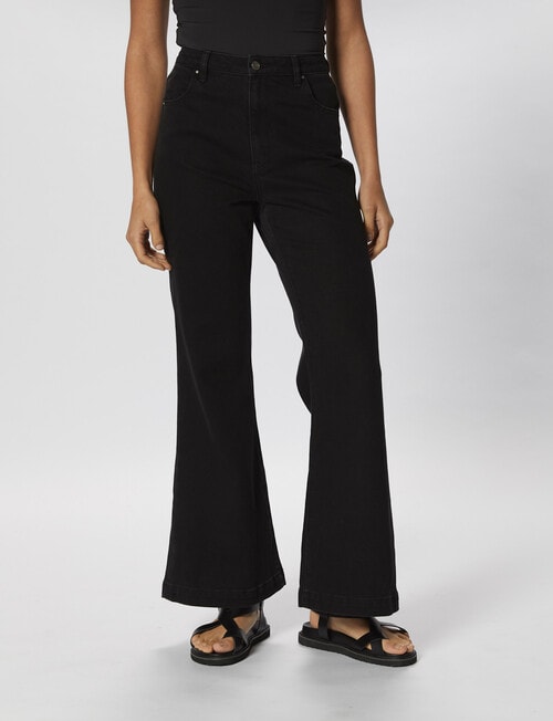 ONLY Mosman Wide Flared Denim Jean, Black product photo View 05 L