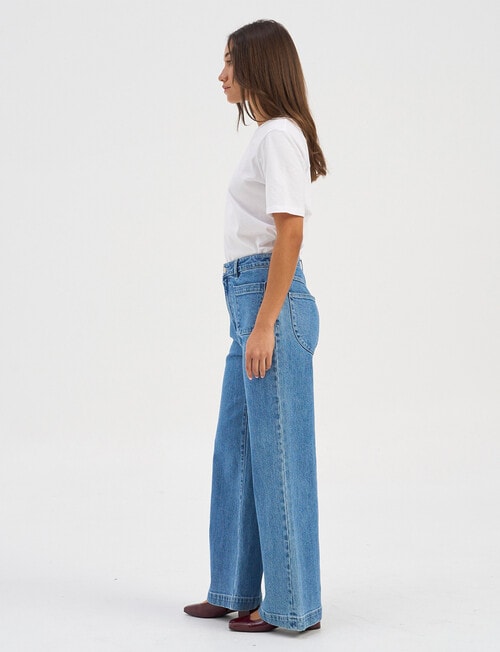 ONLY Victoria Pocket Flared Jean, Mid Blue product photo View 03 L